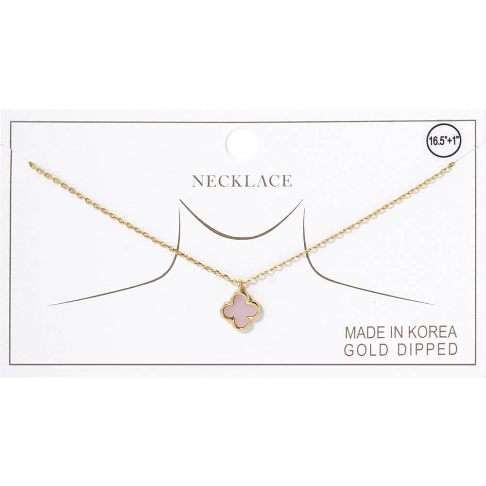 Sensibling Corp. - Wholesale Pendant/Charm Necklace - Gold Dipped Quatrefoil Pendant Necklace20