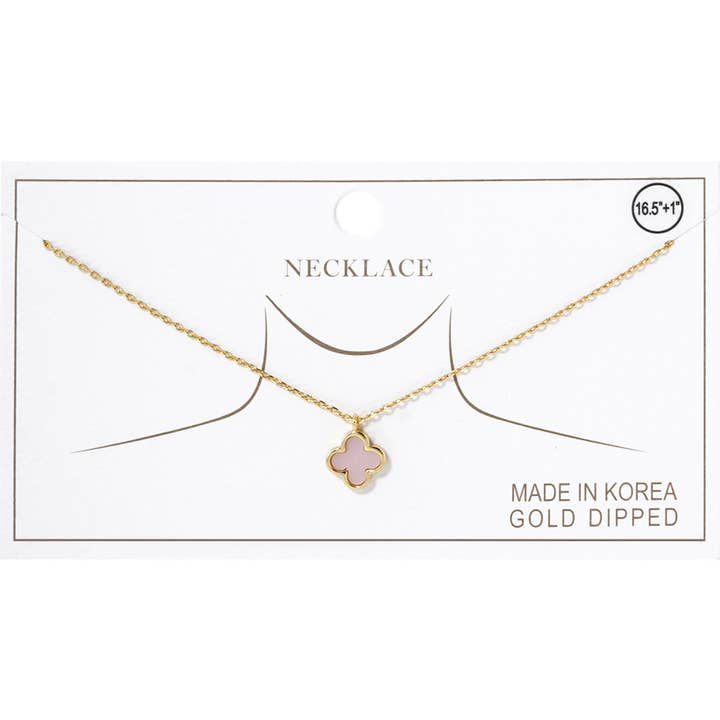 Sensibling Corp. - Wholesale Pendant/Charm Necklace - Gold Dipped Quatrefoil Pendant Necklace8