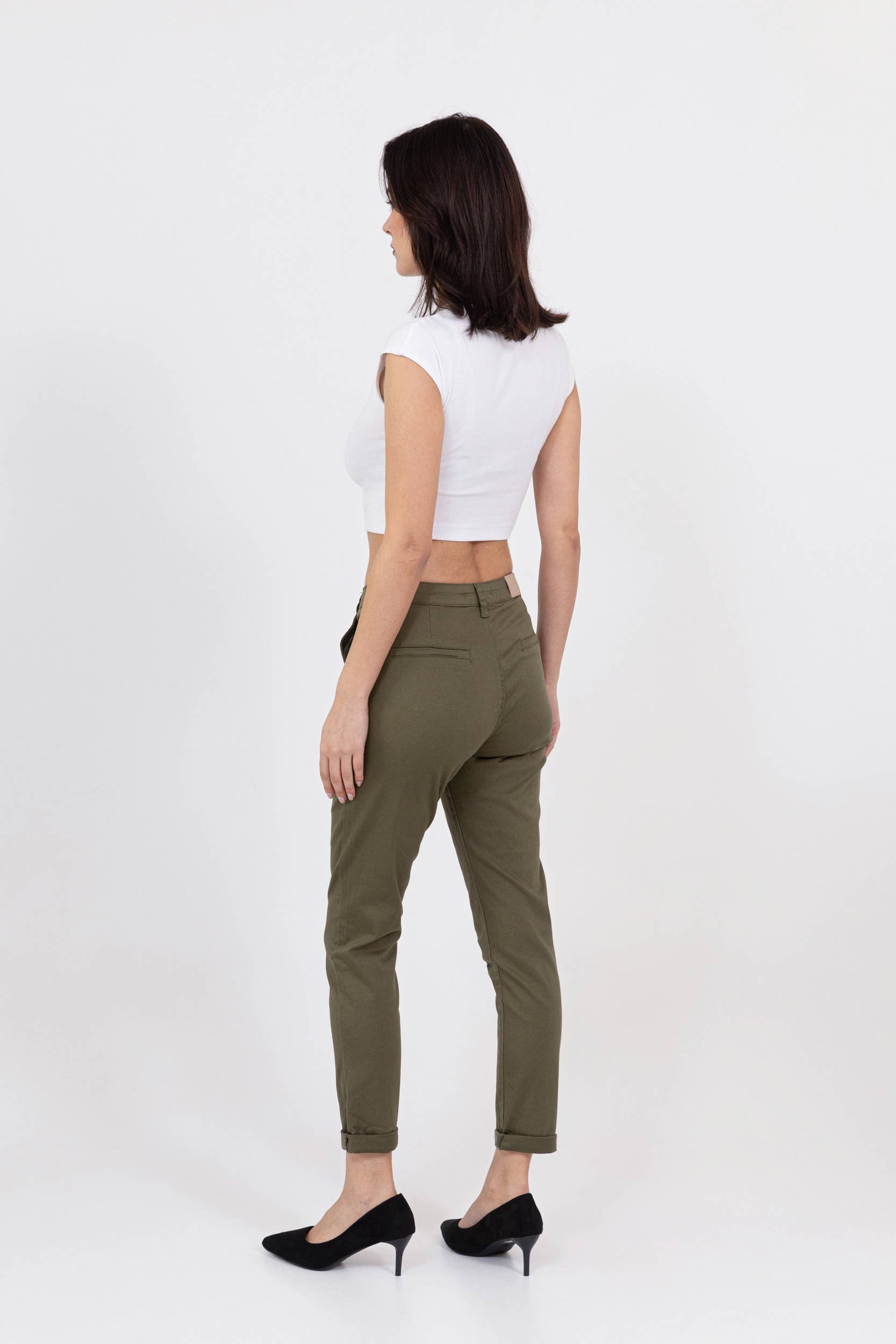 Nina Carter - Vente Pantalon – femme - Pantalon chino stretch taille haute confort Nina Carter J25032