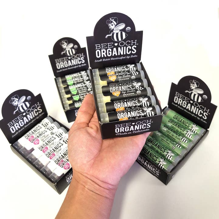BEE-OCH Organics - Wholesale Lip Balm - Organic Lip Balm Display Box - 12 Count