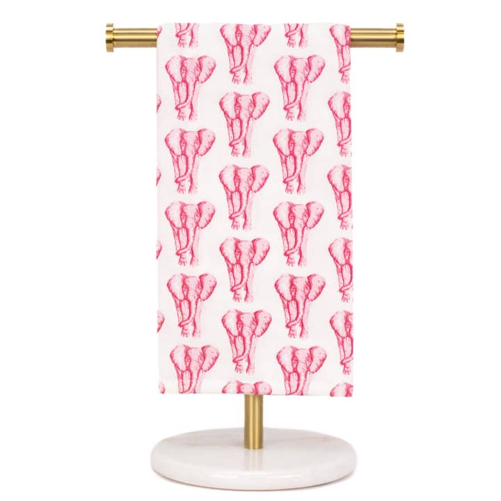 Elefantenstampfen Handtuch Weiß/Rosa 20x28 für den Großhandel von The Royal Standard