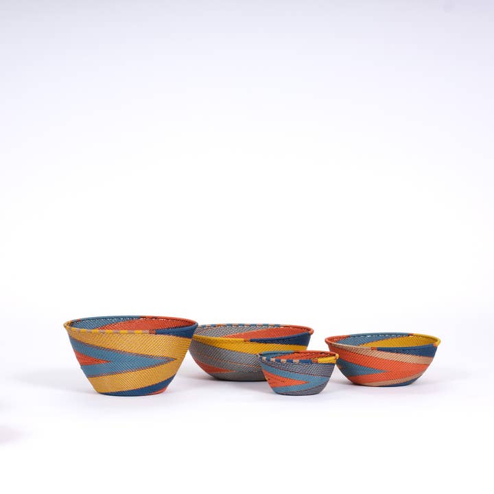 AS'ART a sense of crafts - Wholesale Decorative Plate/Dish/Bowl - Braided telephone wire bowl, Mix&Glow colors27