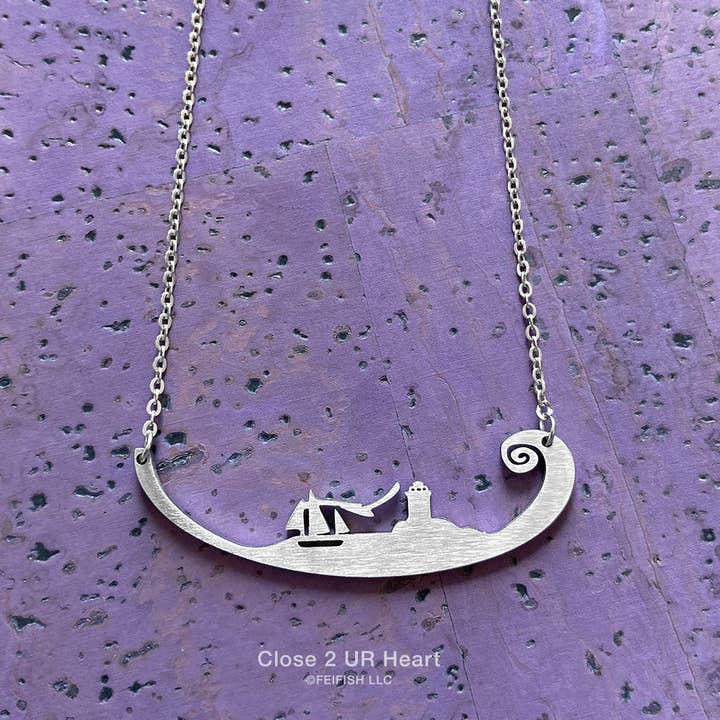 Lighthouse Stainless Steel Necklace for wholesale by Close 2 UR Heart