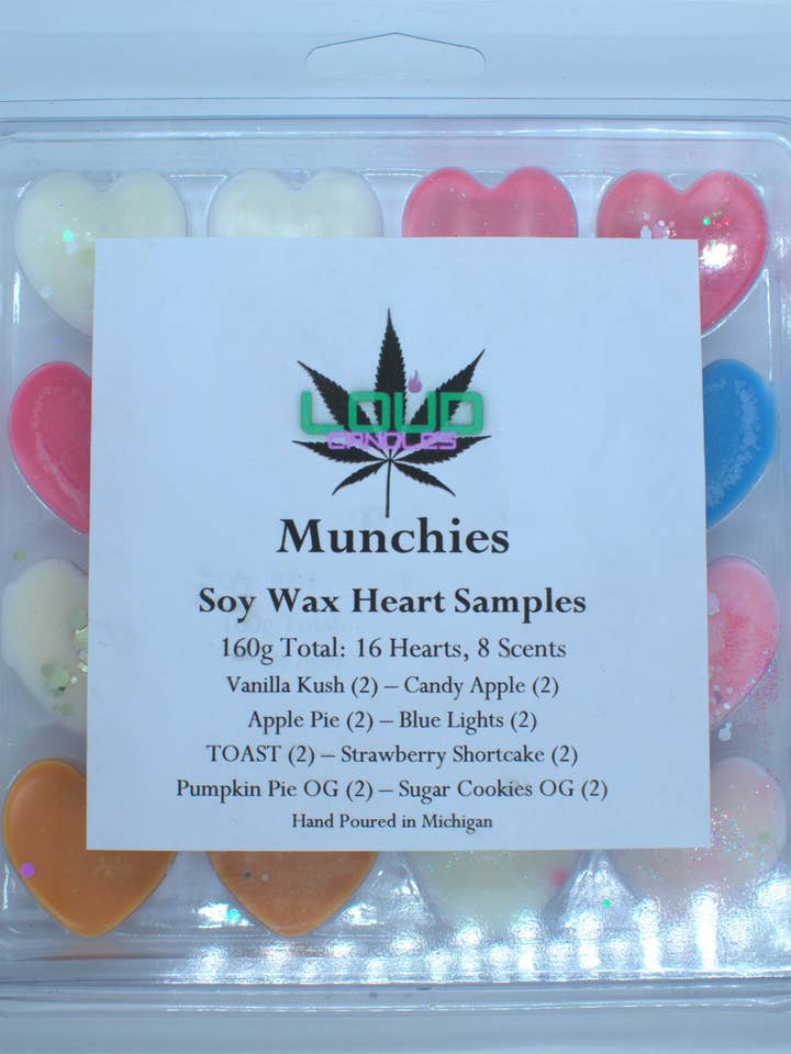Munchies Sample Melts Box for wholesale by Loud Candle Company