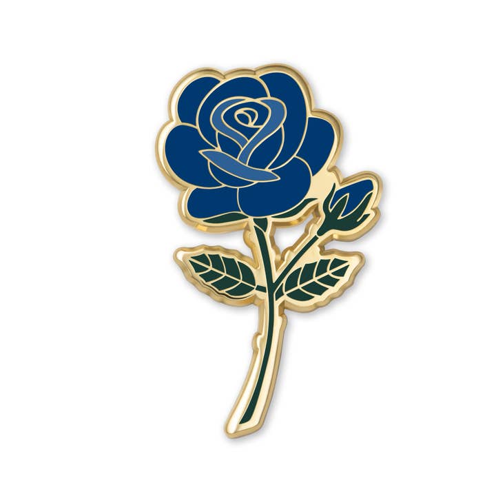 Plant Scouts - Wholesale Lapel Pin/Button - Blue Rose Flower Enamel Pin | June Birth Month Flower