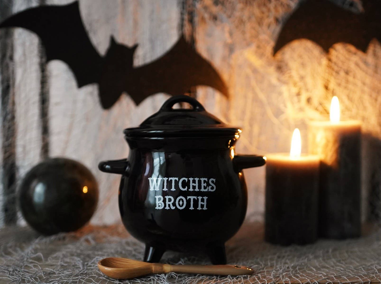 Eastern Trading - Wholesale Bowl - Witches Broth Cauldron Soup Bowl With Broom Spoon1