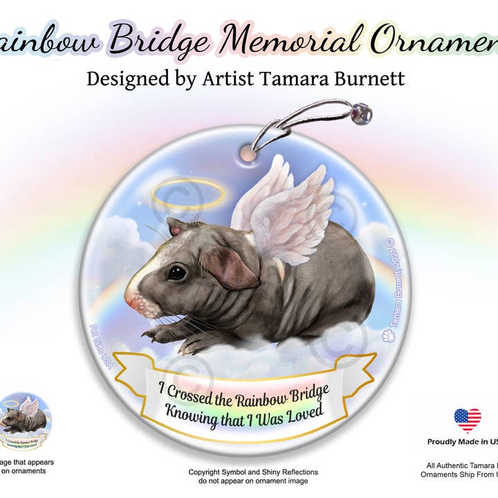 Pet Gifts USA, LLC – Großhandel Verzierung – Meerschweinchen Skinny (haarlos) Rain Bridge Memorial Ornament