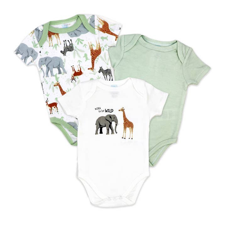 Neutral 3-Pack Bodysuit- Safari for wholesale by Rose Textiles