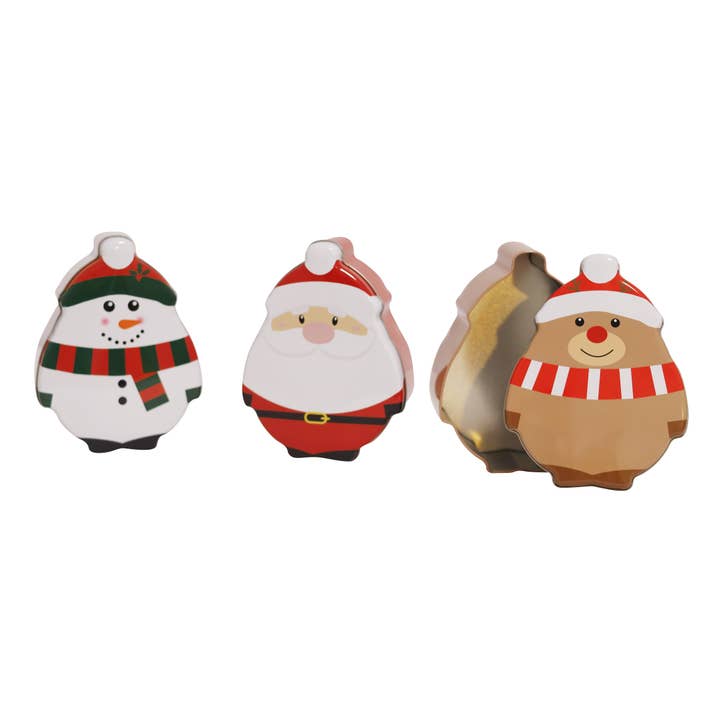 DAHO - Wholesale Canister Set - DaHo Christmas Holiday Novelty Shaped Tin Canister 3ASST2