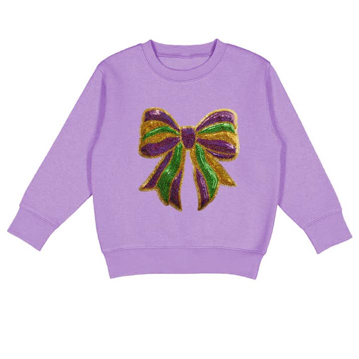 Mardi Gras Paillettenstrik Patch Sweater - Kinderkleding voor wholesale door Sweet Wink