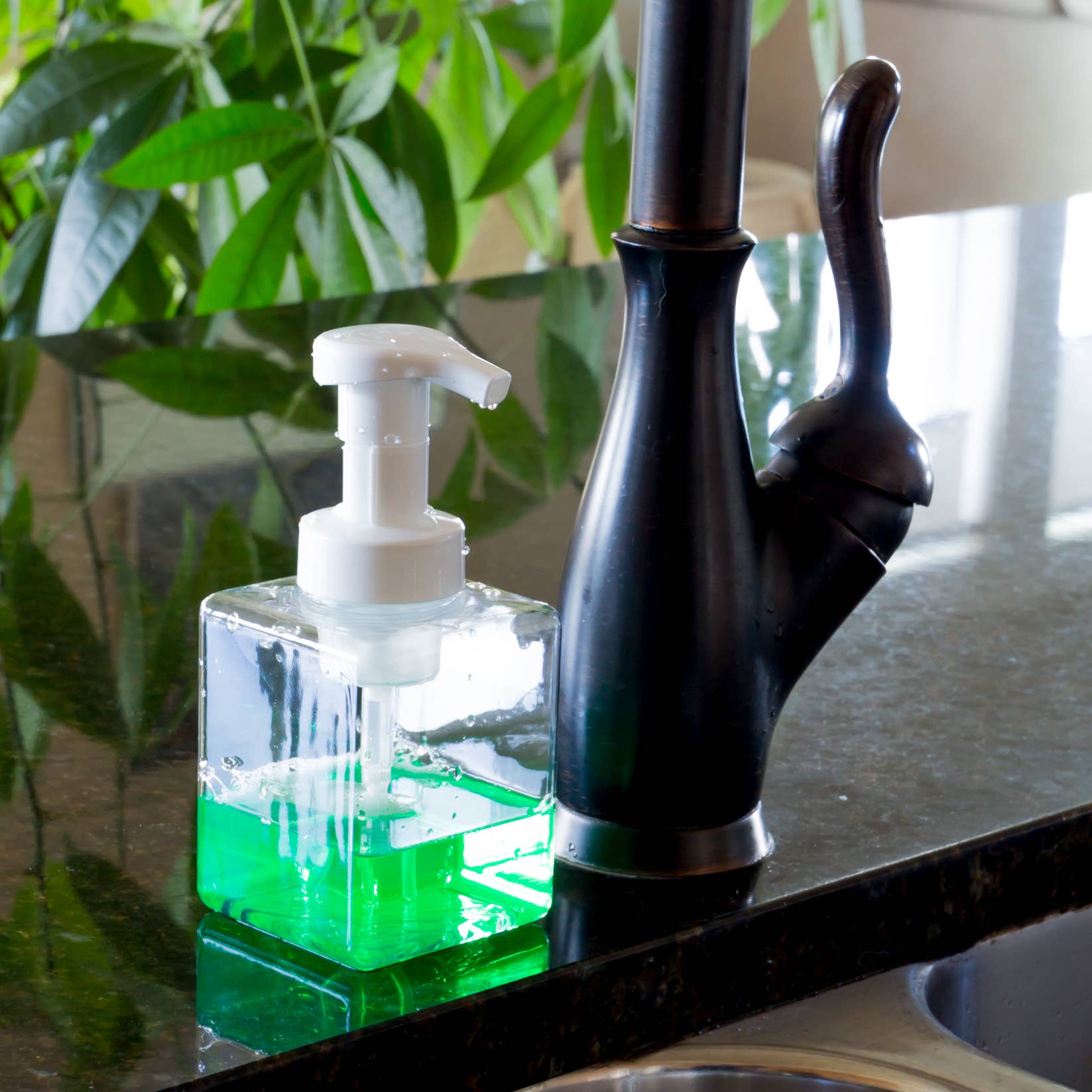 Youngever - Wholesale Soap Dispenser - Youngever 4 Pack 12OZ Plastic Square Pump Bottles - Clear3