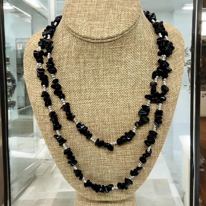 Truffe Noire - Collier en Argent & Obsidienne - Élégant | Éblouissant sur pour la vente par Exotic by Nature Jewelry