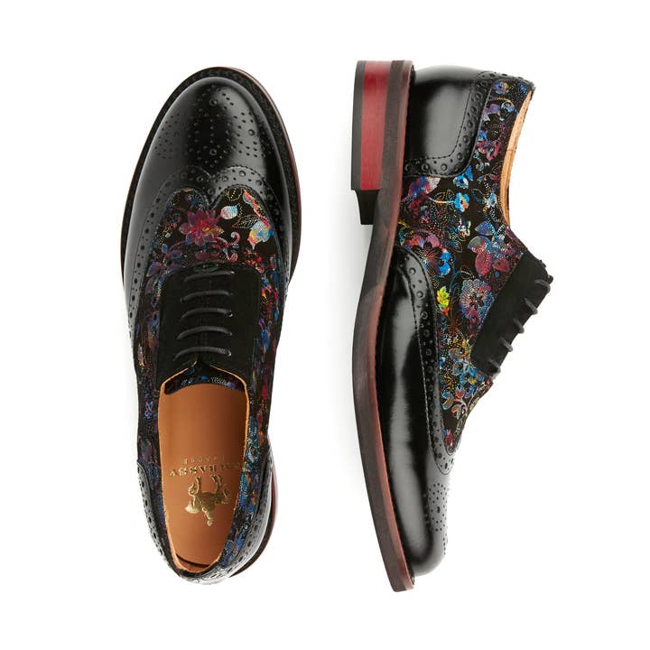 Embassy London – wholesale Brogue shoes – Women's – Vivienne - Black Flower9