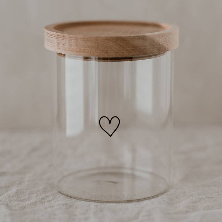 Tarro de almacenamiento corazón negro 13cm (VE = 4 uds) para venta al por mayor de Eulenschnitt