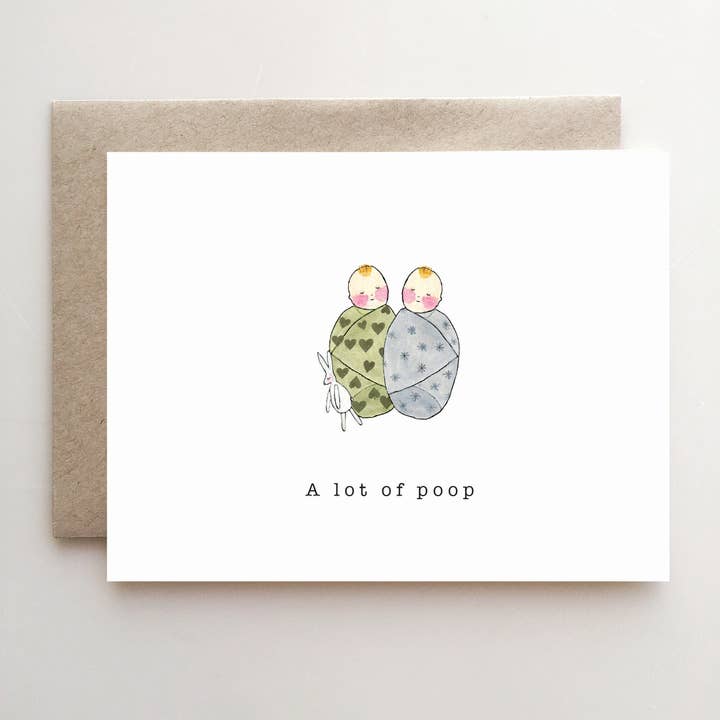 En masse Poop Baby Twins-kort for engroshandel hos A v E H d e s i g n s