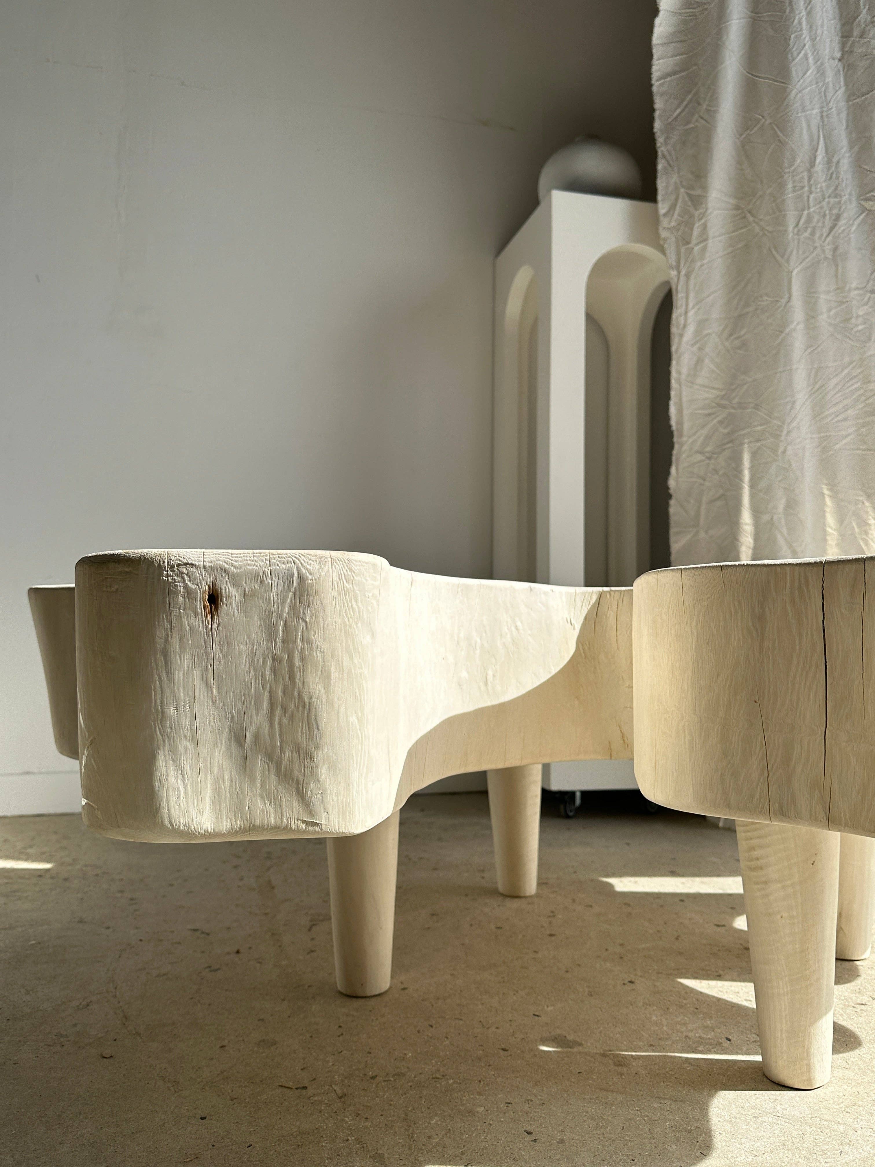 Office Objets - Wholesale Coffee Table - Very large coffee table in bleached mango wood with organic top D:140cm27