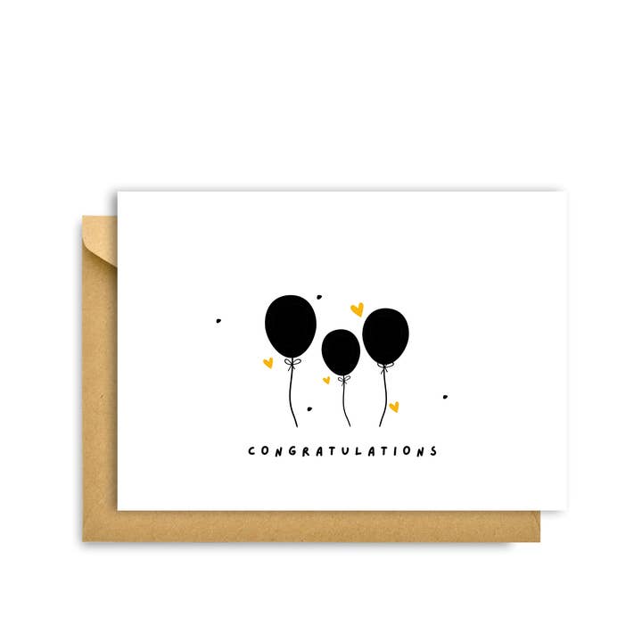 CONGRATULATIONS BALLOONS CARD for wholesale by My Hygge Shop