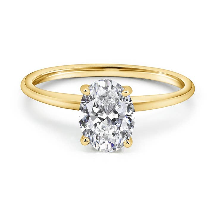 Anillo de compromiso con diamante ovalado pequeño y delicado (1,05 CTW) para venta al por mayor de Orchid Gems Fine Jewelry