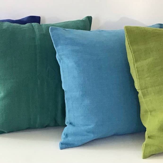 natural habitat - Wholesale Throw/Decorative Pillow - Woven Pillow Solid 24" Sq. Turquoise #1192