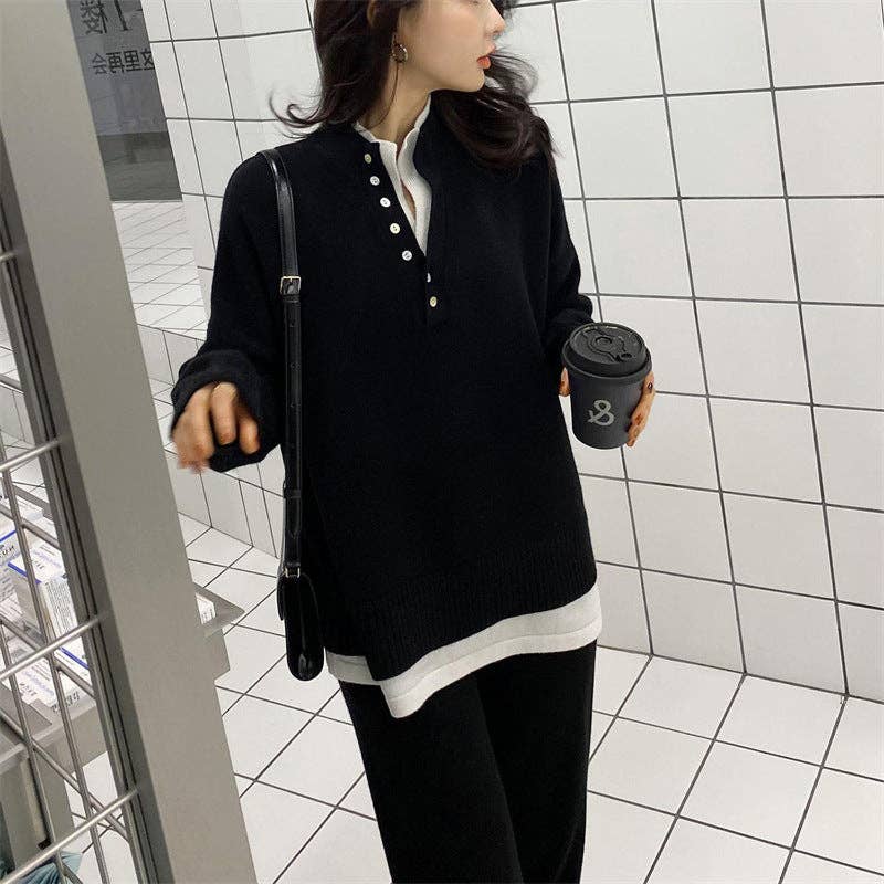 Marayn - Wholesale Lounge Set - Women's - Chic Knit Sweater  WideLeg Pants Autumn Set23