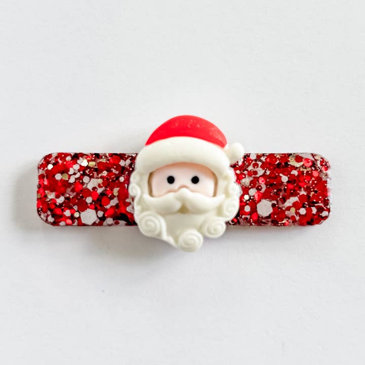 Barrette de Noël avec Père Noël - Clip de saison pour la vente par Ava Bowtique