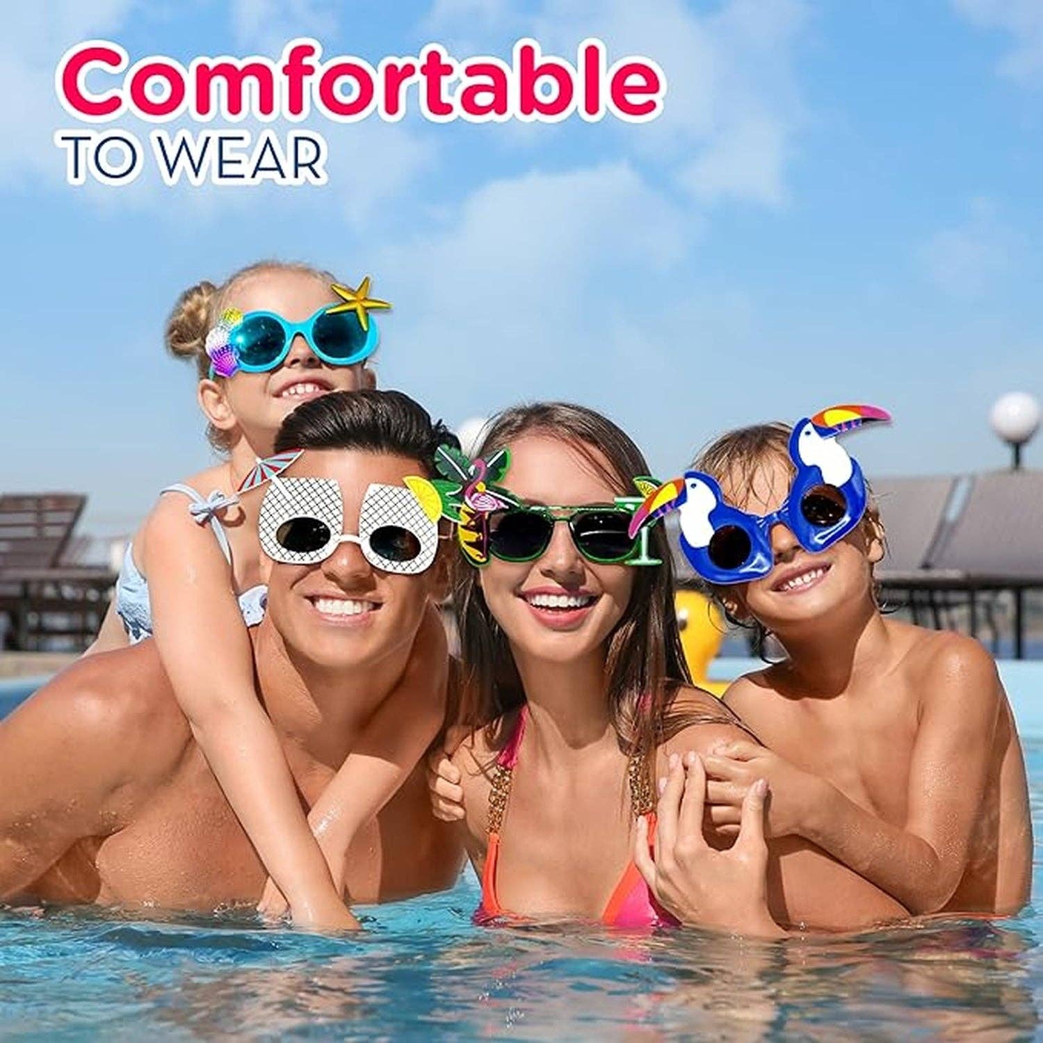 Aurasky 9 Paires Lunettes De Soleil Hawaïennes, Lunettes De Soleil Drôle, Hawaii Tropicales Fête Accessoires, Pour Anniversaires Favors Beach Pool Outdoor Summer Luau Party