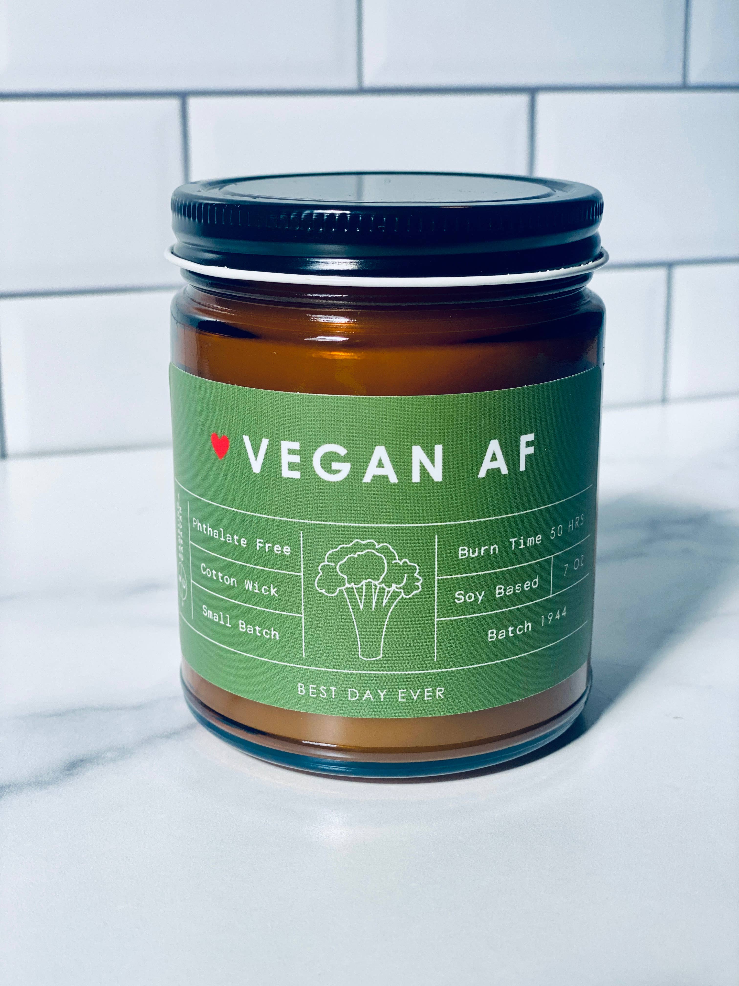 Forest Green Vegan AF Candle for wholesale on Faire0