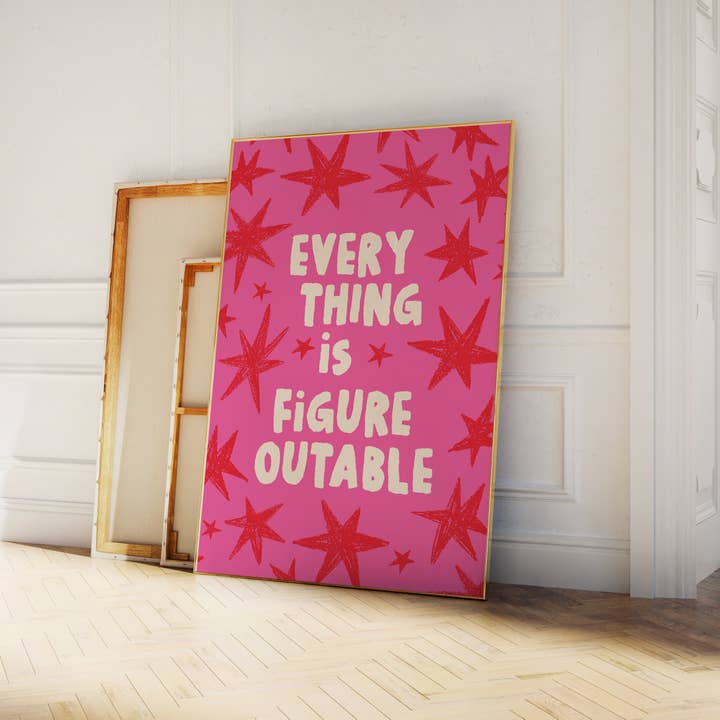 April Lane Art - Wholesale Art Print - Everything is Figureoutable Hot Pink Red Print2