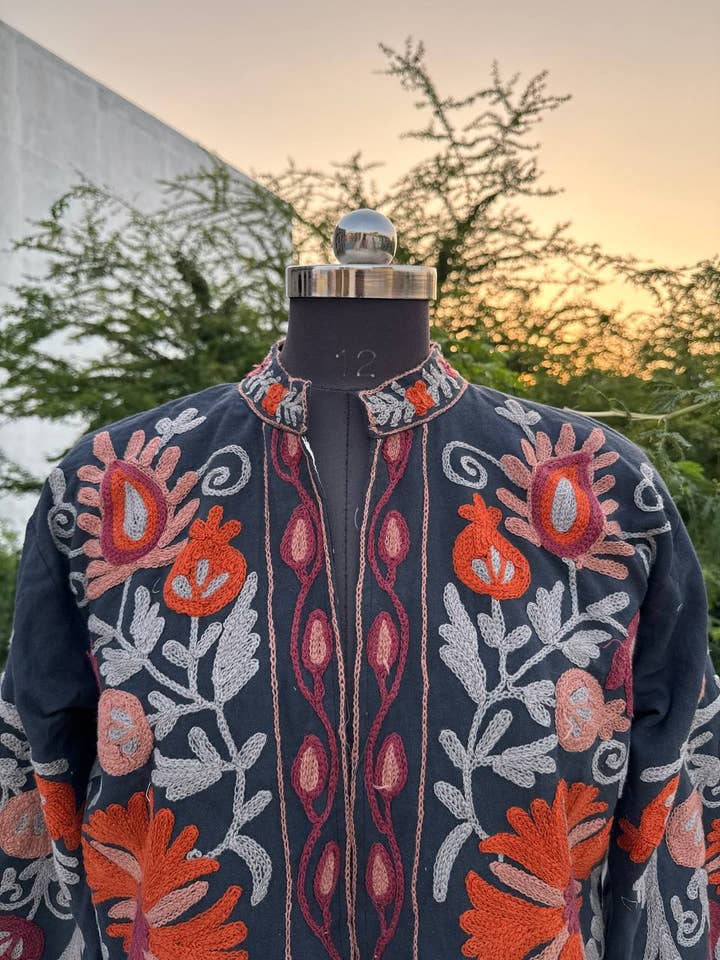 bhavnas boutique - Wholesale Jacket - Women's - Handmade Cotton Suzani Jacket Floral Embroidery Jackets2