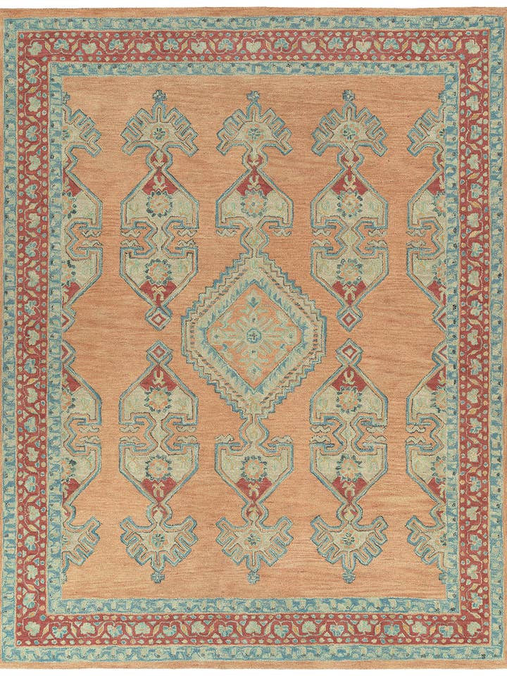 Charlotte Collection Peach 5'x7'3" Rectangle Area Rug for wholesale by contempo fashion