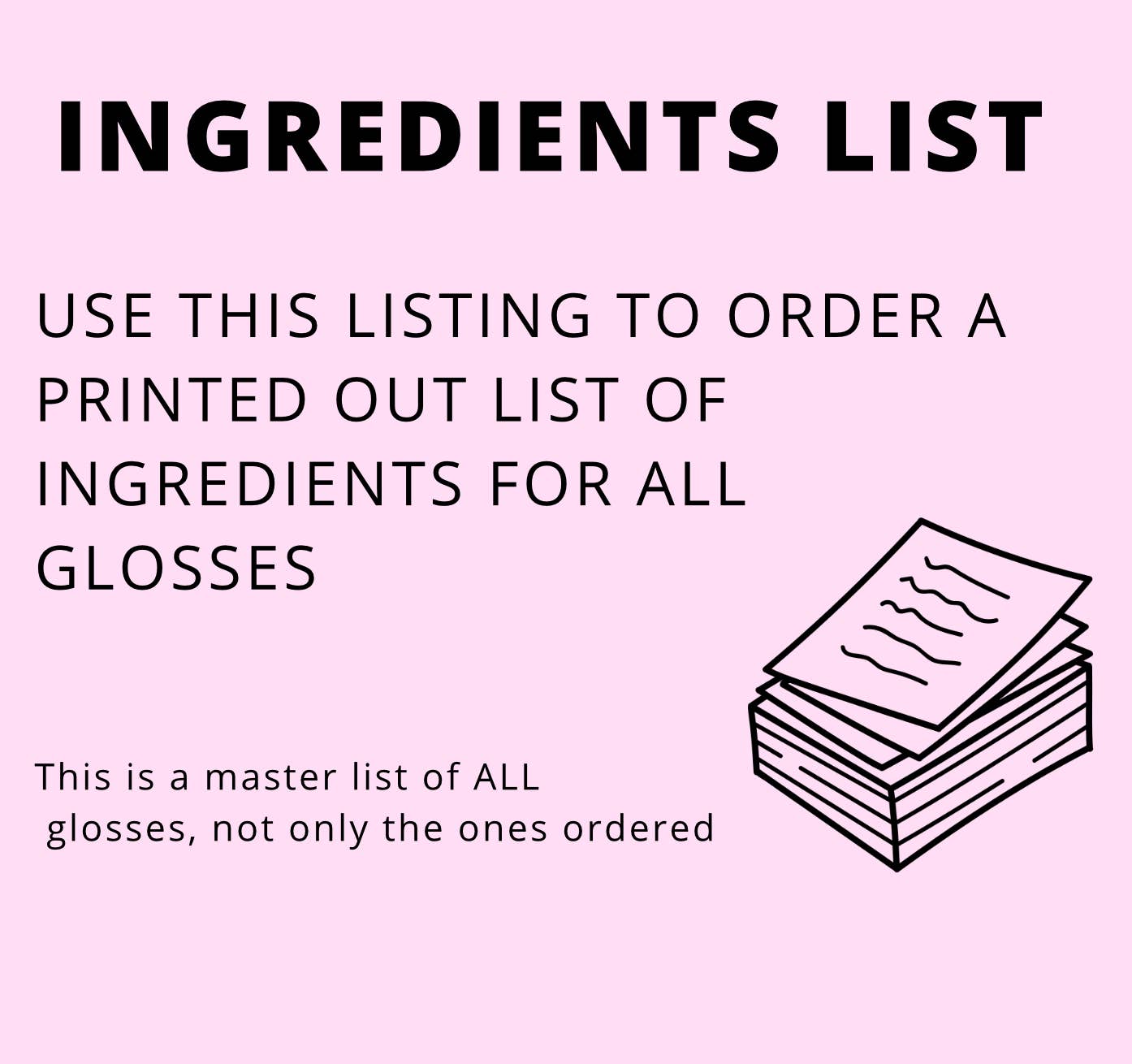 Shop Gia Taylor LLC. - Wholesale Lip Gloss - ADD ON: Printed/Laminated Ingredients list