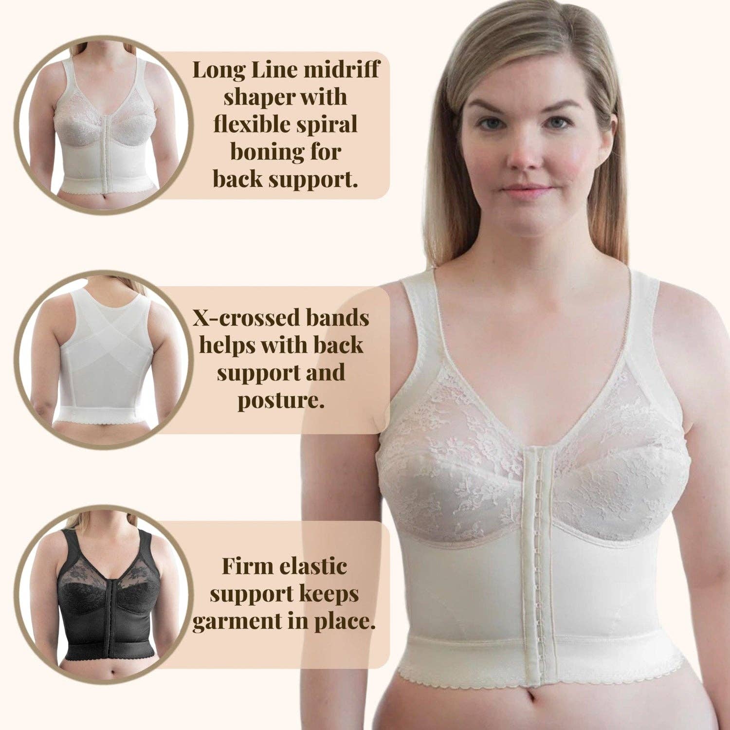 Fard à joues CORTLAND STYLE 9603 - Support dorsal avec fermeture avant BLUSH en vente sur Faire2
