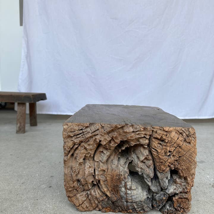 Office Objets - Wholesale Stool - Raw monoxyle organic Asian teak stool68
