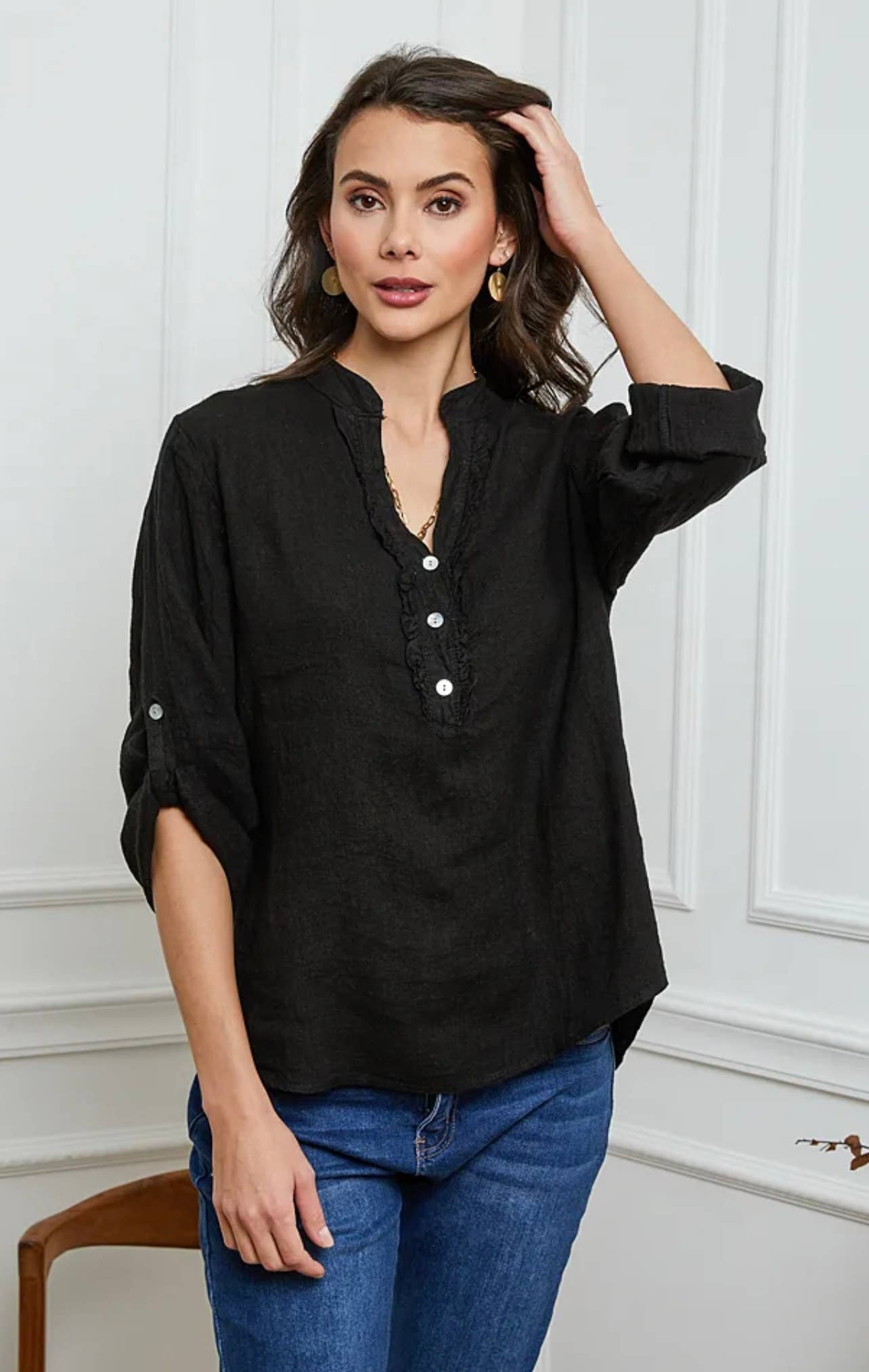 LÉA & LUC – wholesale Blus - Dam – Blus i 100 % linne REF. 664938