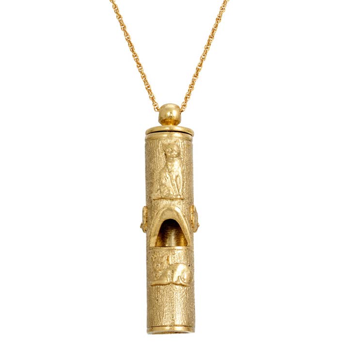 1928 Jewelry Cat Pendant Necklace Whistle 30" for wholesale by 1928 Jewelry