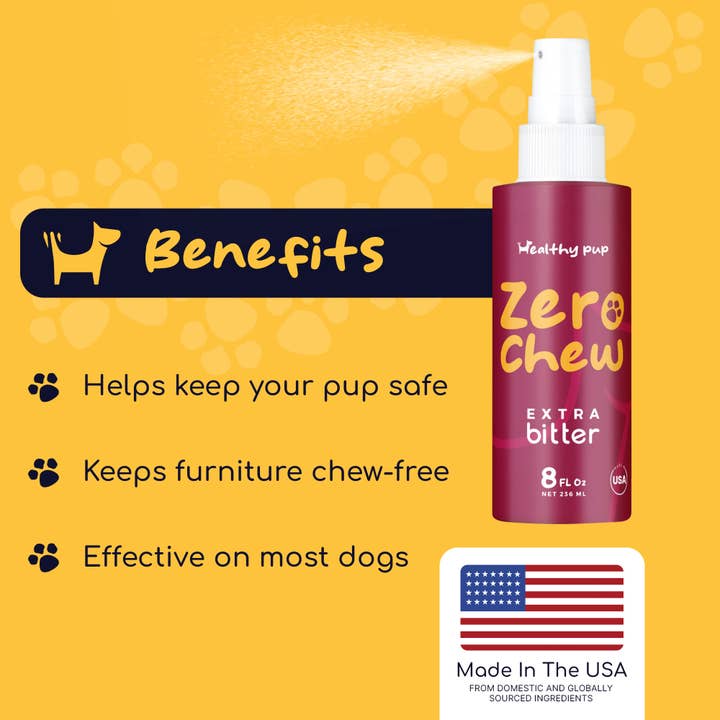 Chew + Heal - Wholesale Pet Spray - Dog - Healthy Pup Zero Chew Spray for Dogs to Stop Chewing - 8 oz