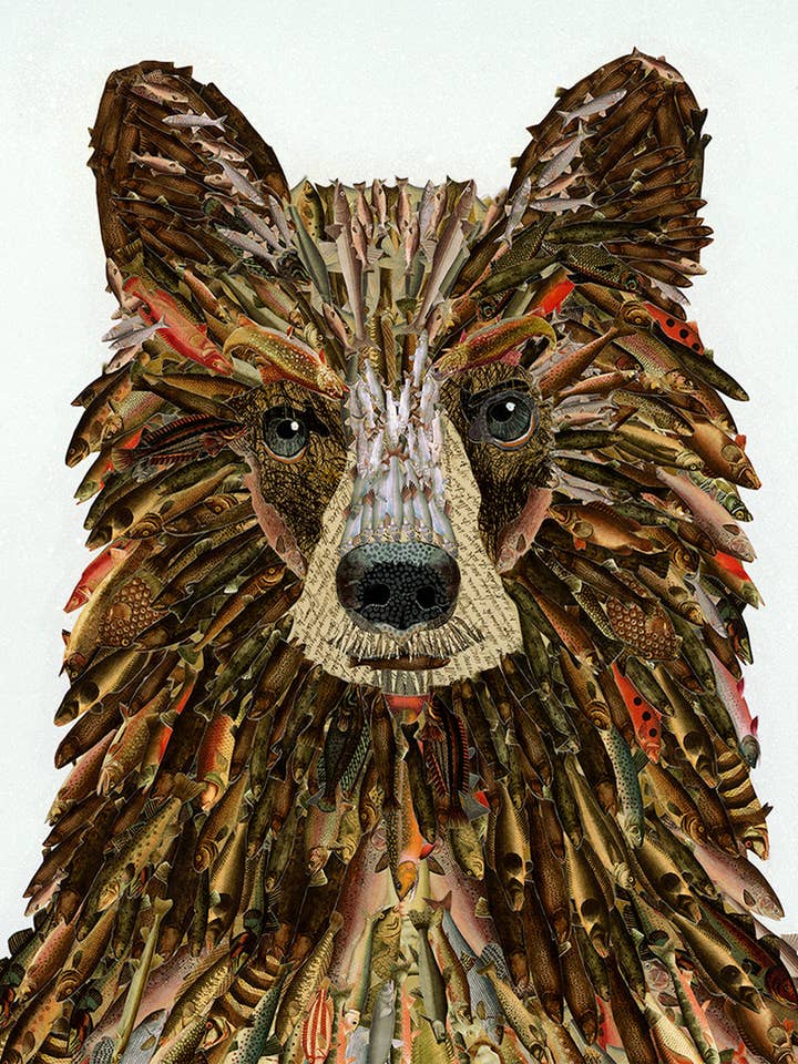 Acrylic Framed Winslow Square Bear Print for wholesale by Brenda Bogart