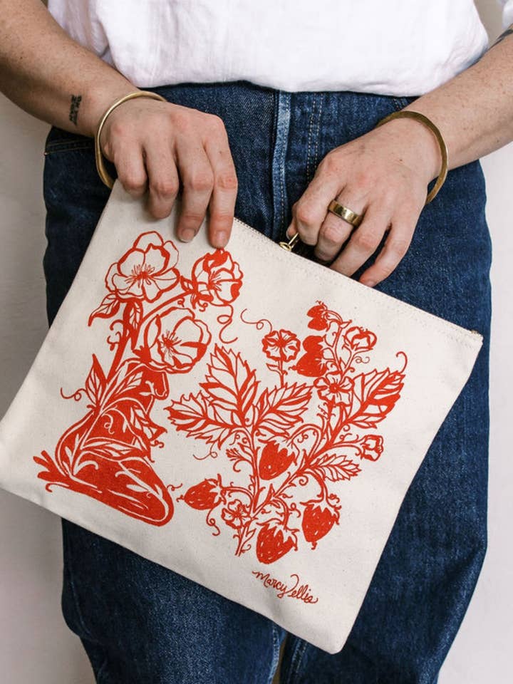 Zipper Pouch - Strawberry Sister for wholesale by Marcy Ellis