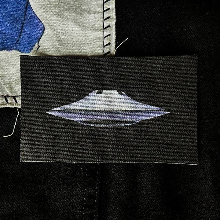 Black UFO Sew on Fabric Patch for wholesale by Espi Lane