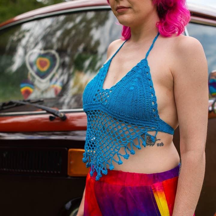 Siesta - Wholesale Bralette - Women's - Tassel Crochet Bralette Top1
