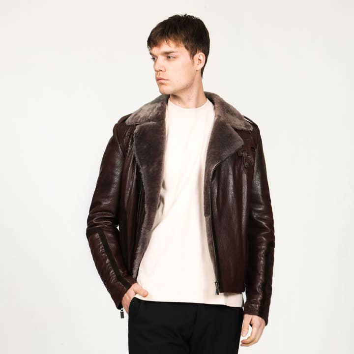 Dericlub – Großhandel Lederjacke – Herren – Herren-Jacke und Mantel aus echtem Lammleder mit Fell3