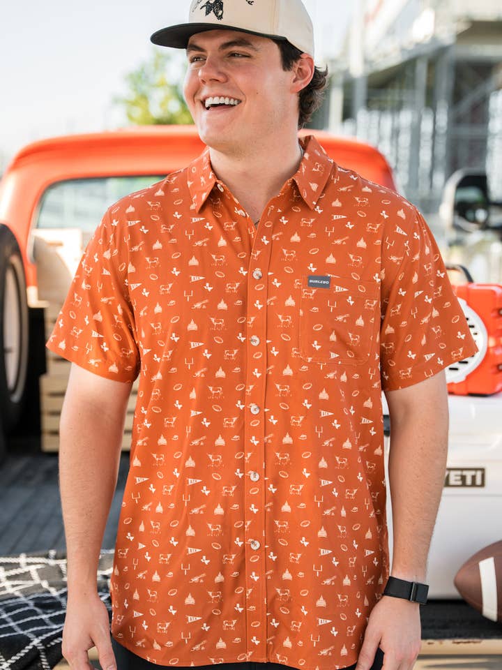 BURLEBO - Wholesale Button Down Shirt - Men's - Performance Button Up - Gameday In Austin
