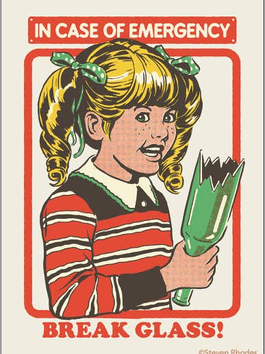 MAGNET: In Case of Emergency Break Glass! - Steven Rhodes for wholesale by Ephemera