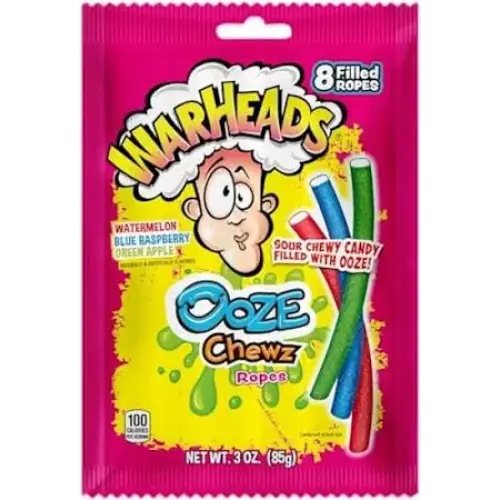 Echo Sales America - Wholesale Gummy - WARHEADS Ooze Chewz Ropes 3oz case 12ct2