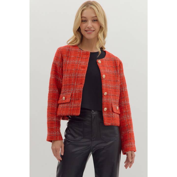 Giacca in tweed a quadri per la vendita all'ingrosso da parte di STYLE USA