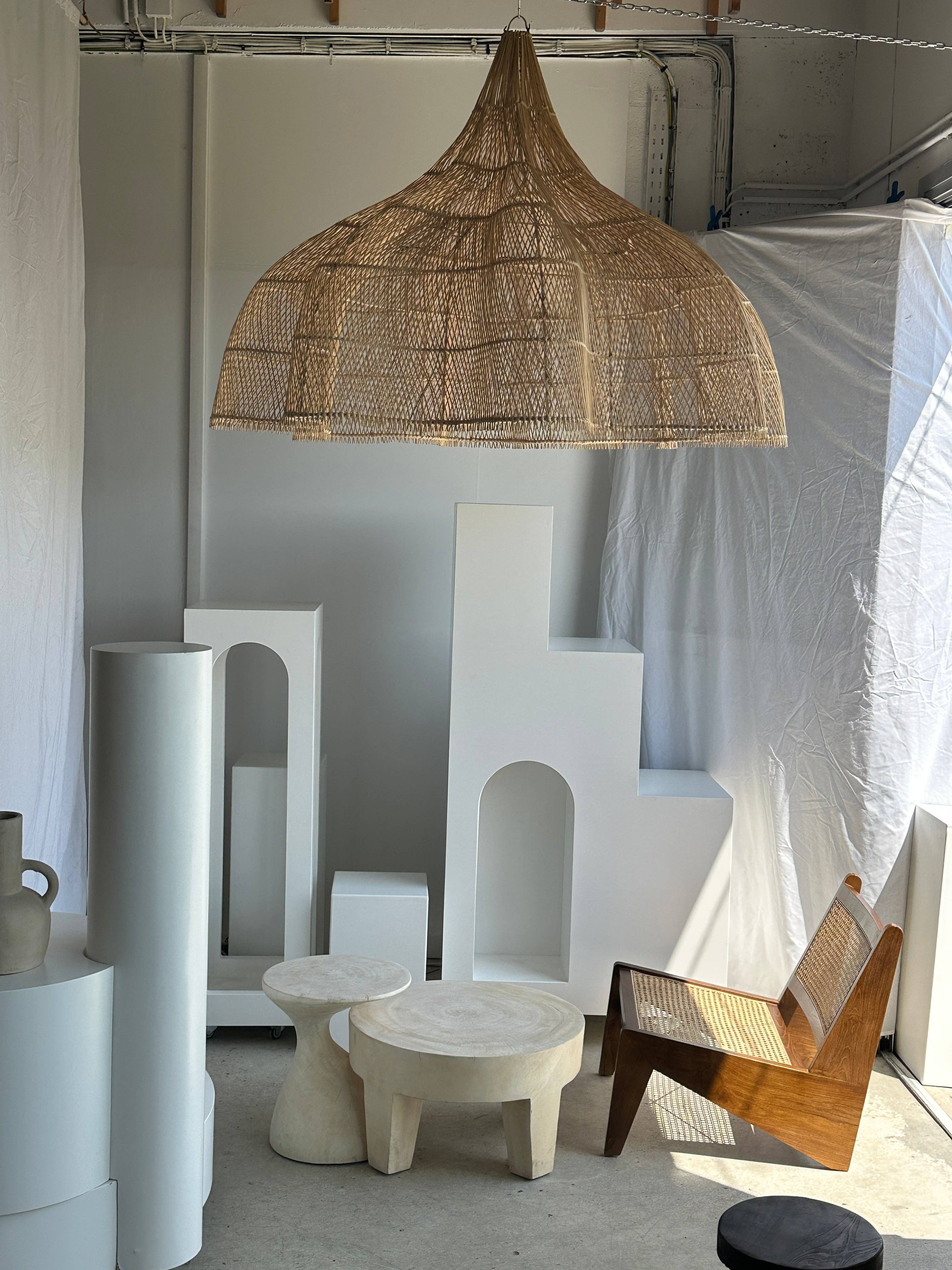 Office Objets - Wholesale Chandelier/Hanging Light - Immense rattan suspension in the shape of a flower, tulip, corolla H:1m; D:1m5039