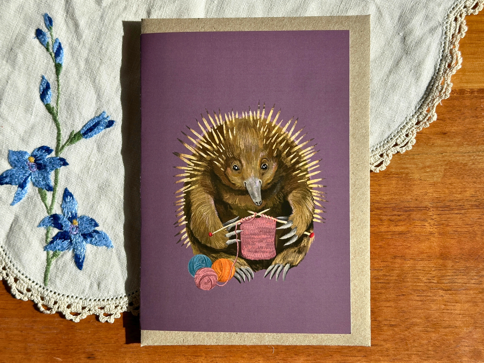 Anna Seed Art - Wholesale Everyday greeting card - Greeting Card - Echidna1
