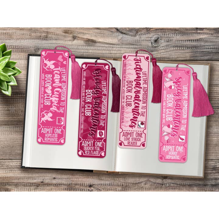 Book Club Tickets - Valentine's Day Metal Bookmarks for wholesale by The Corner Shop