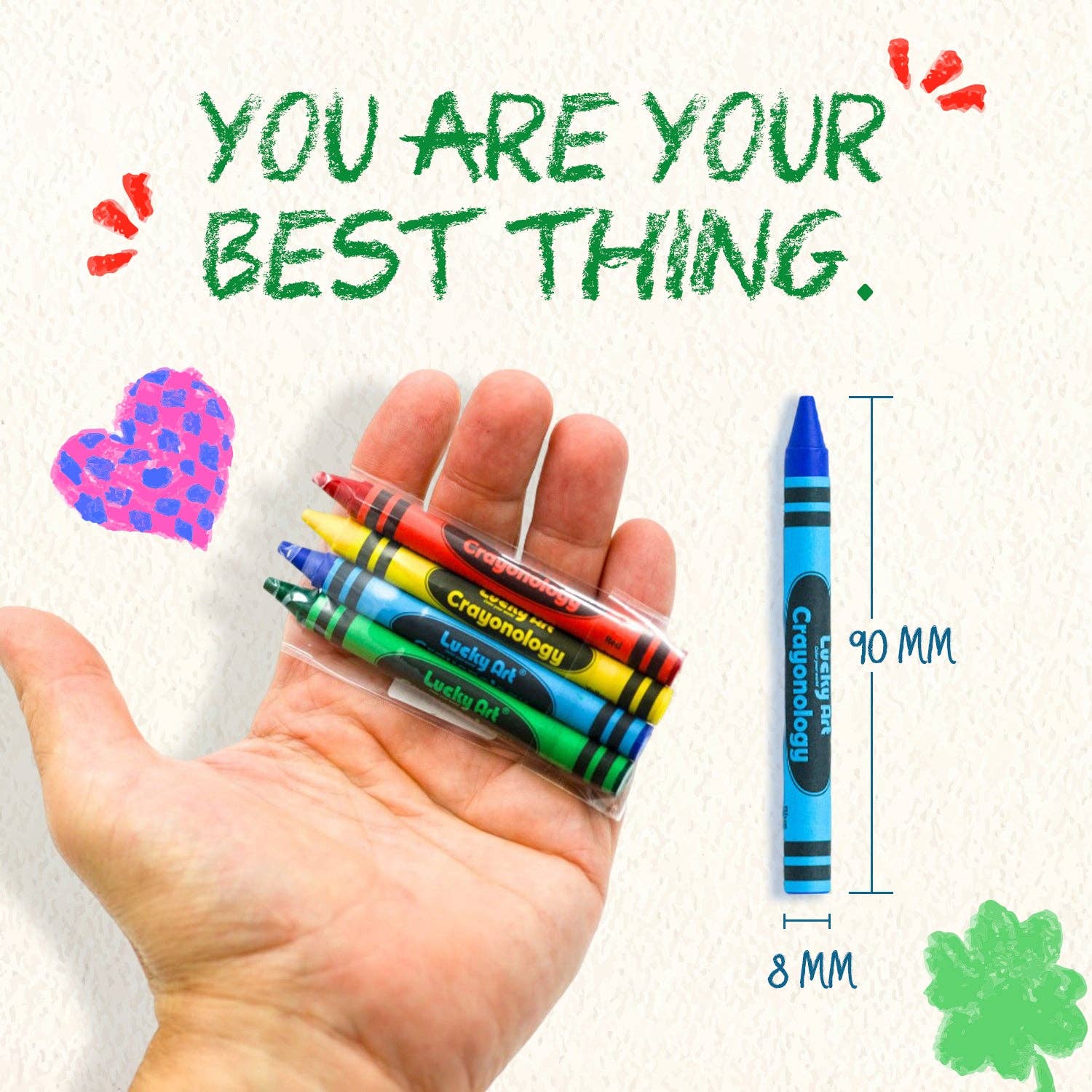 LUCKY ART CRAYONOLOGY - Wholesale Crayons - 4 Color Crayons 20 Sets (80 count)6