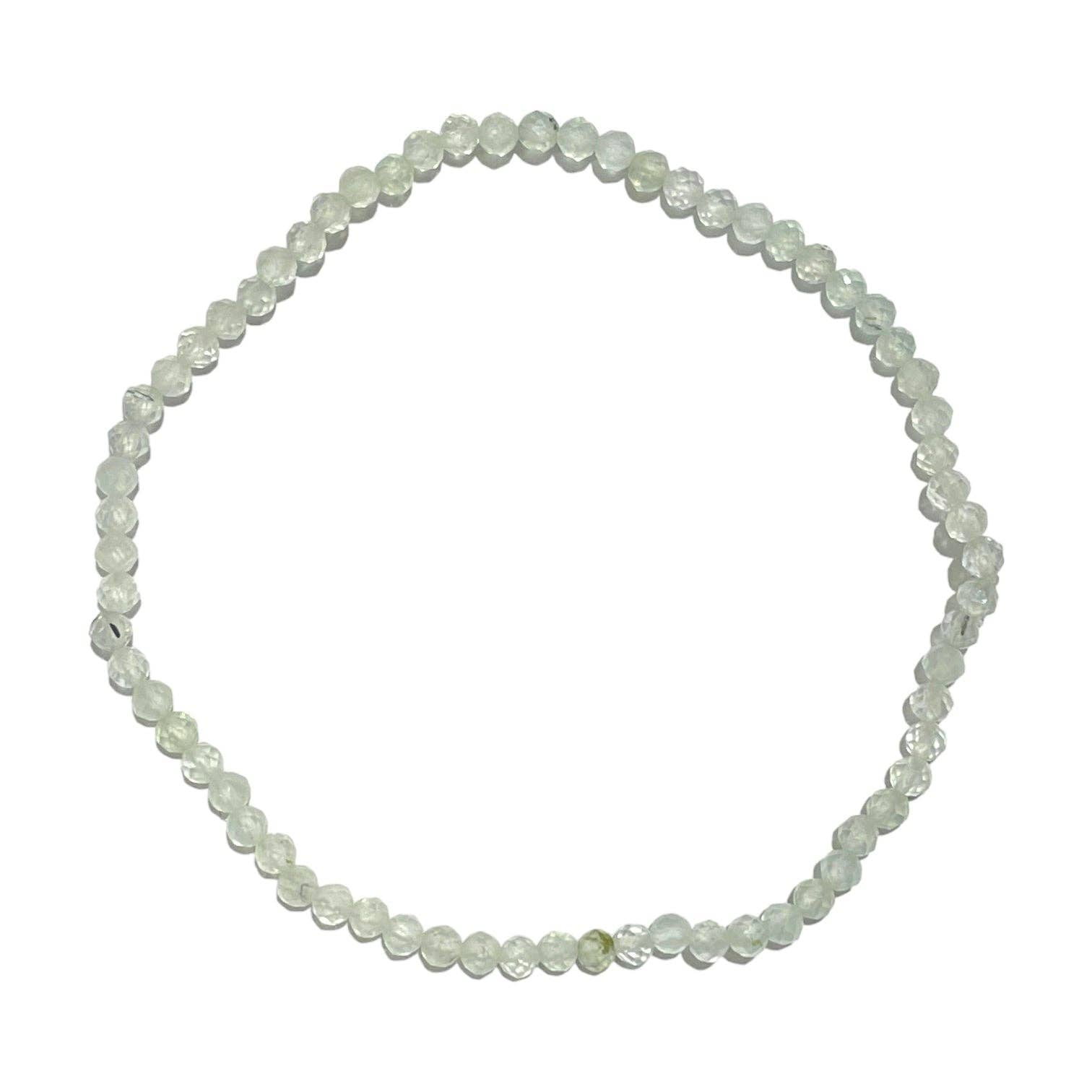 Foliesbijoux - Wholesale Beaded Bracelet - 3mm Prehnite A+ Faceted Bracelet0